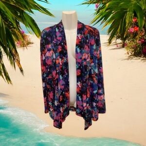 Colorful Jacket open front by Kasper pink blue purple turquoise size Med…